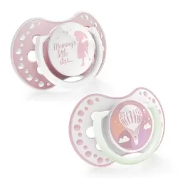 Suzeta Dynamic Pride&Joy Silicon Fata 3-6 luni 22/845, 2 buc, Lovi