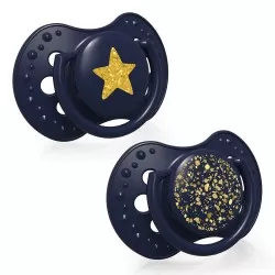 Suzeta din silicon Dynamic Sturdust blue pentru 0-3 luni, 2 bucati, Lovi