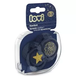 Suzeta din silicon Dynamic Sturdust blue pentru 0-3 luni, 2 bucati, Lovi