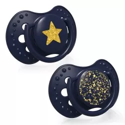 Suzeta Dynamic Stardust Blue Silicon 6-18 luni 22/894, 2 buc, Lovi