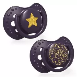 Suzeta din silicon Dynamic Sturdust violet pentru 0-3 luni, 2 bucati, Lovi