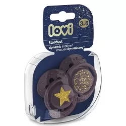 Suzeta Dynamic Stardust Violet Silicon 3-6 luni 22/893, 2 buc, Lovi