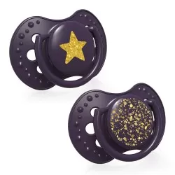 Suzeta Dynamic Stardust Violet Silicon 3-6 luni 22/893, 2 buc, Lovi