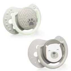 Suzeta din silicon Dynamic Buddy bear pentru 0-2 luni, 2 bucati, Lovi