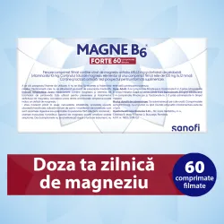 Magne B6 Forte 100mg/10mg, 60 comprimate filmate, Sanofi