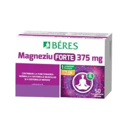 Magneziu forte 375 mg + B6, 50 comprimate filmate, Beres Pharmaceuticals Co