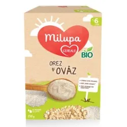 Milupa Cereale Bio Orez si Ovaz +6 luni x 250g
