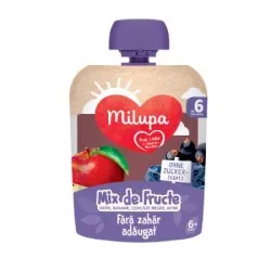 Milupa Piure Fructe Mar, Banana, Coacaze si Afine x 90 g