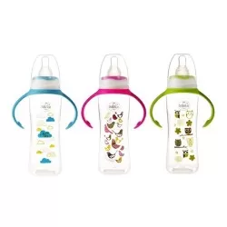 Minut Biberon Plastic cu Manere, 250 ml x 1 buc