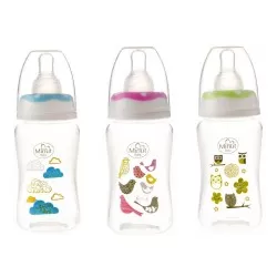 Biberon cu tetina "Pupaza din tei" pentru +0 luni Baby, 125ml, Minut