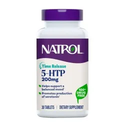 Mood & Stress Natrol 5-HTP 200mg, 30 tablete, GNC