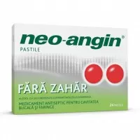 Neo Angin fara zahar, 24 pastile, Divapharma