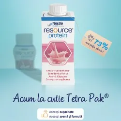 Resource 2.0 Proteine cu Aroma de Capsuni fara Gluten, 4 buc x 200 ml, Nestle