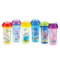 Nuby 10097 Pahar Cool Sipper Izoterm cu Inchidere Click It si Mustiuc din Silicon x 270 ml +8 luni