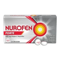 Nurofen Forte 400 mg, 24 drajeuri, Reckitt Benckiser