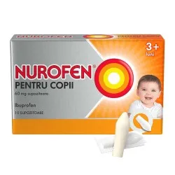 Nurofen pentru copii 3 luni+, 60 mg, 10 supozitoare, Reckitt Benckiser