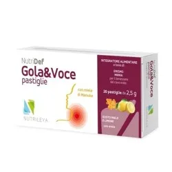 Nutridef gola&voce lamaie si miere de Manuka fara zahar, 20 dropsuri, Nutrileya