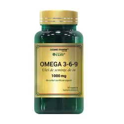 Omega 3-6-9 cu ulei seminte de in 1000mg, 30 capsule, Cosmopharm