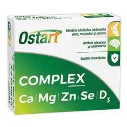 Ostart Complex Ca + Mg + Zn + Se + D3, 20 comprimate, Fiterman