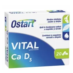 Ostart Vital Ca + D3, 20 comprimate, Fiterman