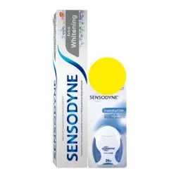 Pachet Pasta de dinti Extra Whitening Sensodyne, 100 ml + Ata dentara Expanding Floss Sensodyne, 30 m, Gsk