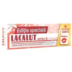 Pachet Pasta de dinti White&Repair, 75ml + Ata dentara Gratis, Lacalut