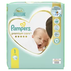 Scutece Pampers Premium Care Marimea 1, Nou Nascut, 2-5 kg, 78 bucati
