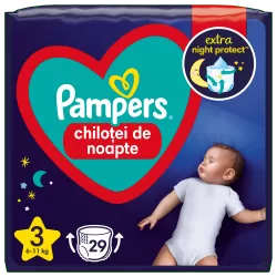 Scutece-chilotel de noapte Pampers Night Pants, Marimea 3, 6 kg-11 kg, 29 bucati