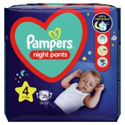 Scutece-chilotel de noapte Pampers Night Pants, Marimea 4, 9 kg-15 kg, 25 bucati