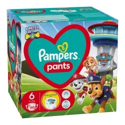 Scutece chilotel nr 6 Pants Paw Patrol 14-19 kg, 60 buc, Pampers