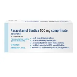 Paracetamol, 500 mg, 20 comprimate, Zentiva