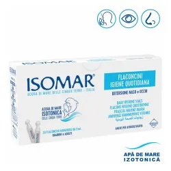 Picaturi pentru nas si ochi cu apa de mare izotonica, 20 monodoze x 5ml, Isomar