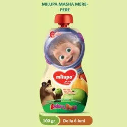 Piure Masha de la 6 luni banane si capsuni, 100g, Milupa