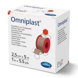 Plasture textil hipoalergen pe suport textil, 2.5cm x 5m, 1 bucata, Omniplast