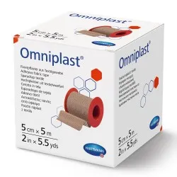 Plasture textil hipoalergen pe suport textil, 5cm x 5m, 1 bucata, Omniplast