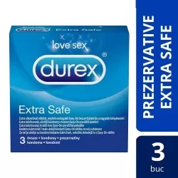 Prezervative Extra Safe, 3 bucati, Durex