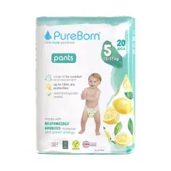 Scutece Chilotel Organic Nr.5 (L) 12-17kg, 20 buc, Pureborn
