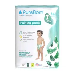 Scutece Chilotel Organic Nr.7 (XXL) +17kg, 16 buc, Pureborn