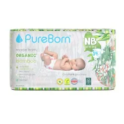 Scutece Nou Nascut Organic 0-4.5kg, 34 buc, Pureborn