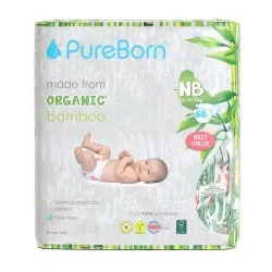 Scutece Organic Nou nascut 0-4.5kg, 68 buc, Pureborn