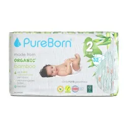 Scutece Organic Nr.2 (S) 3-6kg, 32 buc, Pureborn