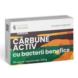 Carbune Activ cu Bacterii Benefice Remedios, 30 capsule, Lab. Remedia