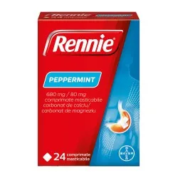 Rennie Peppermint, 24 comprimate masticabile, Bayer