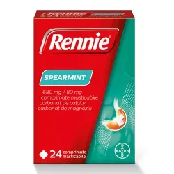 Rennie Spearmint, 24 comprimate masticabile, Bayer
