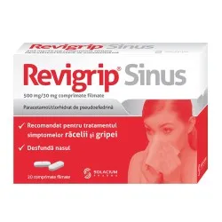 Revigrip Sinus, 500 mg/30 mg, 20 comprimate filmate, Solacium