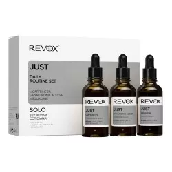Pachet Cafeina Just Caffeine 5%, 30 ml + Acid hialuronic Just Hyaluronic Acid 5%, 30 ml + Just Squalane, 30 ml, Revox