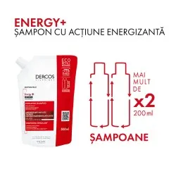 Rezerva eco sampon cu actiune energizanta Dercos Energy+, 500 ml, Vichy
