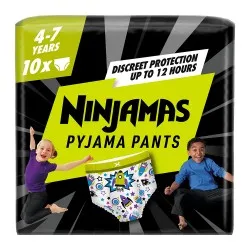 Scutece-chiloțel de noapte Ninjamas, pentru băieței, 4-7 ani, 17-30 kg, 10 buc