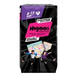 Scutece-chiloțel de noapte Ninjamas, pentru fetițe, 8-12 ani, 27-43 kg, 9 buc