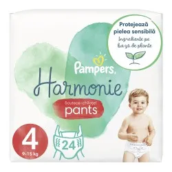 Scutece-chilotel Pampers Harmonie Pants, Marimea 4, 9-15 kg, 24 bucati
